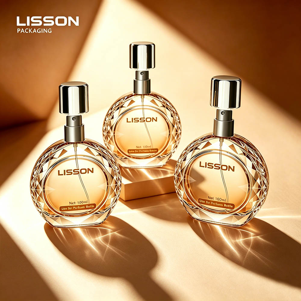 Diamond-Cut Glass Bottle