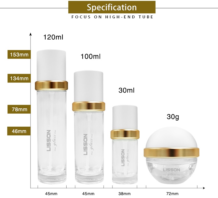 Skincare Glass Bottles and Jars Packaging Set
