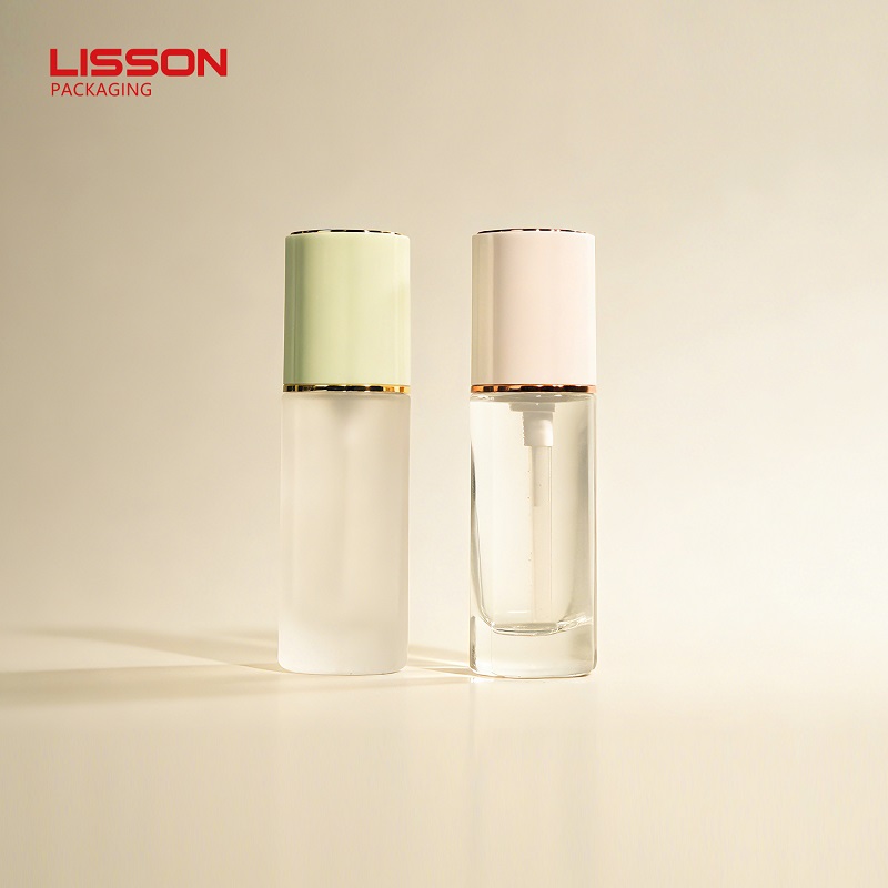 Clear and Frosted Glass Lotion Bottles