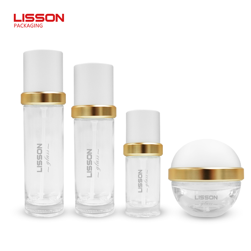 Skincare Glass Bottles and Jars Packaging Set