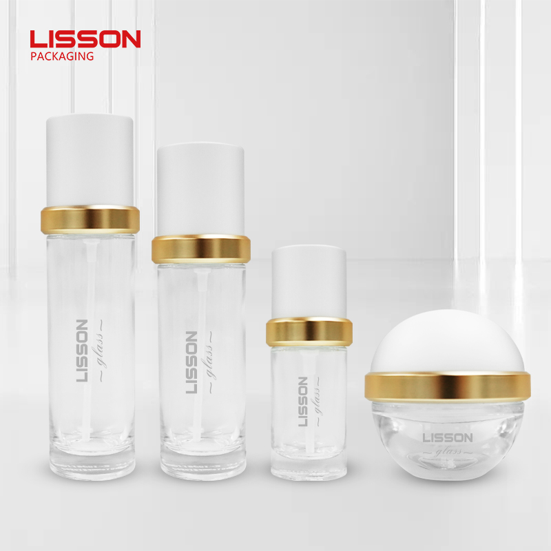 Skincare Glass Bottles and Jars Packaging Set