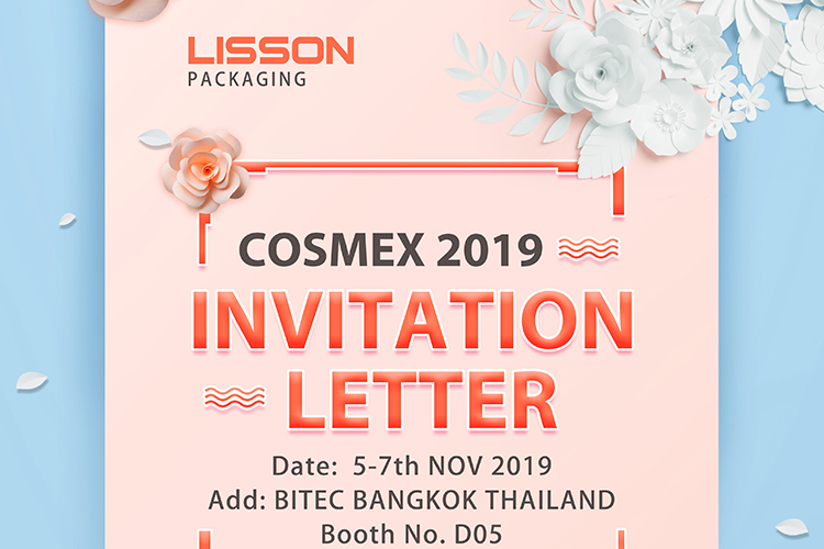 thư mời cho cosmex 2019 thái lan --- bao bì lisson
